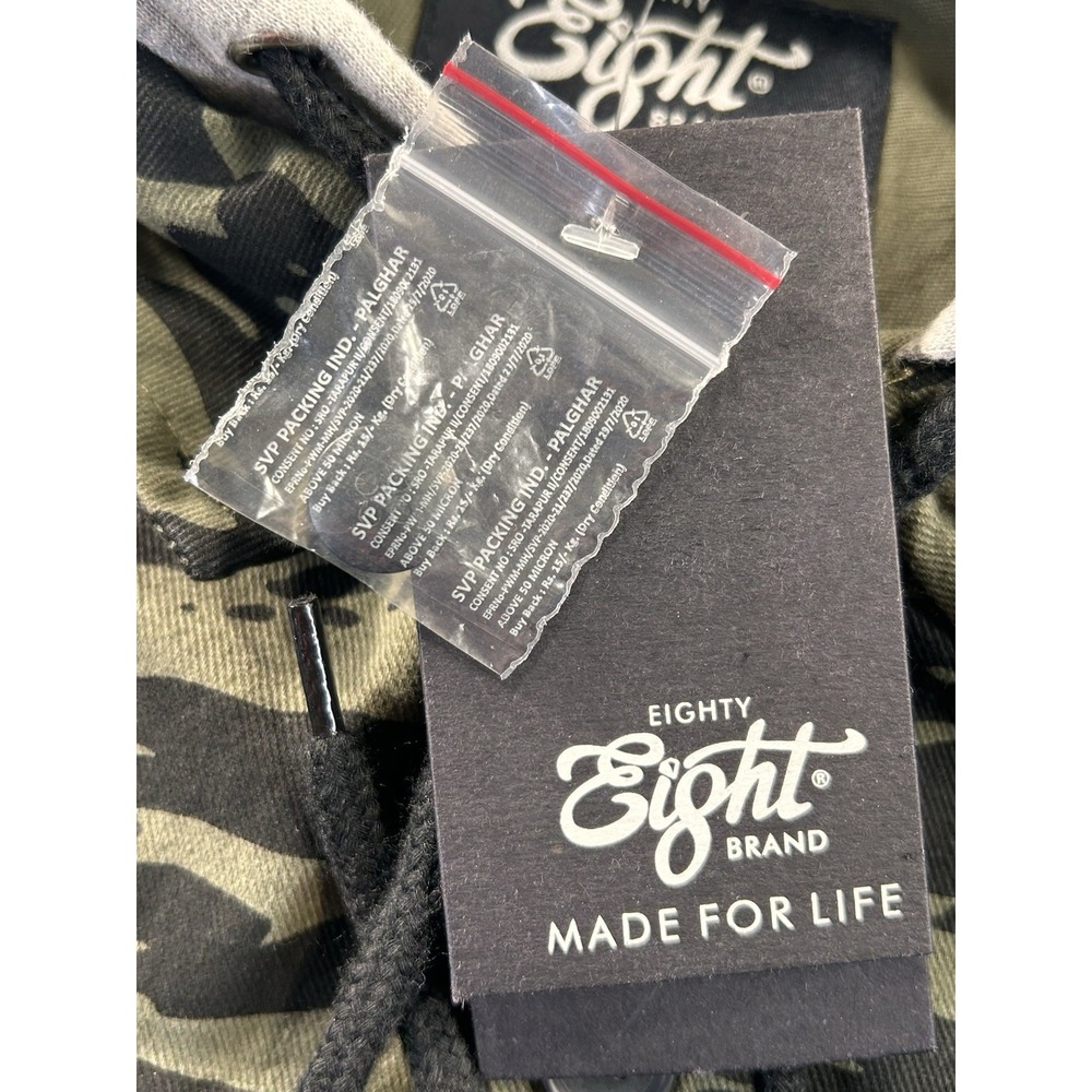 Eighty Eight Hoodie Button Front Camo Green‎ Shirt Men's Small NWT - Picture 7 of 13
